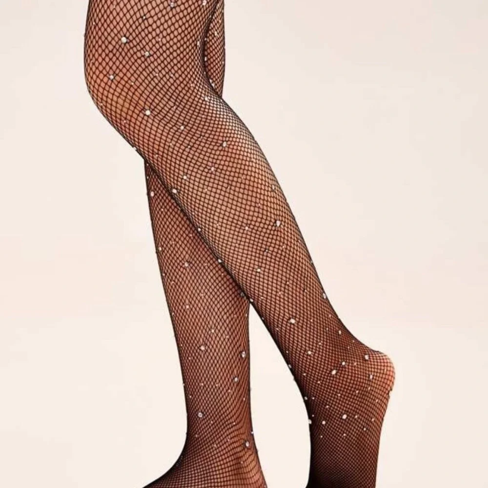 Sexy C-through Sequin & Rhinestones Hollow-out Black Bodystocking